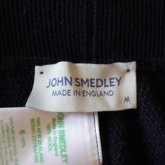 John Smedley Men's 100% Merino Wool Knit Sweatpants - Navy Blue - Size Medium - Picture 8 of 10
